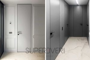 Приховані скляні двері Eldoor та вхідні двері (приватна квартира) фото — Магазин дверей SuperDveri