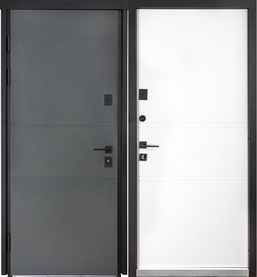 Двері Булат Cottage 703 модель 703/237 metallic grey/вулична білий атласний, 950 Пр 703 модель 703/237 metallic grey/білий, 950 Пр фото — Магазин дверей SuperDveri