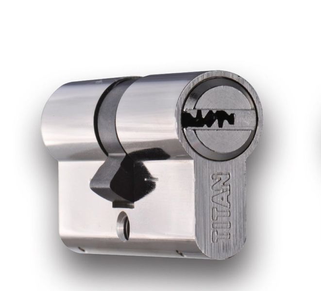 Циліндр TITAN K55 40-50 MN D 6MS K5, ключ/ключ, нікель 000000497 фото — Магазин дверей SuperDveri
