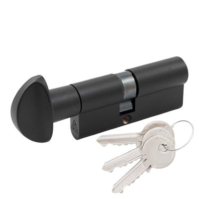 Циліндр Cortellezzi 117F 40x30 ключ/тумблер, чорний 52765 фото — Магазин дверей SuperDveri