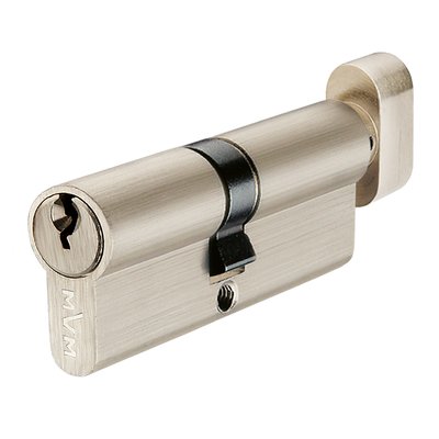 Циліндр LINDE P6E 30/30 мм, ключ/тумблер, матовий нікель P6E30/30T SN фото — Магазин дверей SuperDveri
