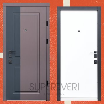 Вхідні двері Berez Lux Bordo 850 Пр Бронзовий браш (Софт блек)/Білий сатин Lux Bordo 850 Пр фото — Магазин дверей SuperDveri