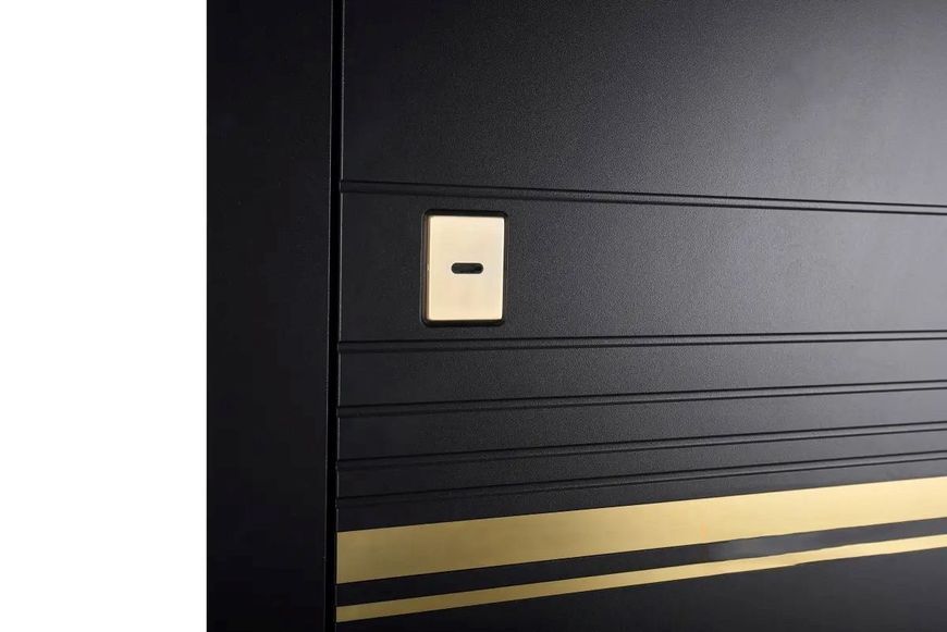Входная дверь Abwehr Goldy 960 Пр черная шагрень/белый супермат (золотая фурнитура) 545 Goldy 960 Пр золото фото &mdash; Магазин дверей SuperDveri