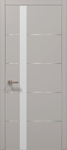 Міжкімнатні двері Папа Карло PL-12, полотно 2000х610 мм, колір Світло-сірий супермат PL-12-2000х610-light-grey фото — Магазин дверей SuperDveri