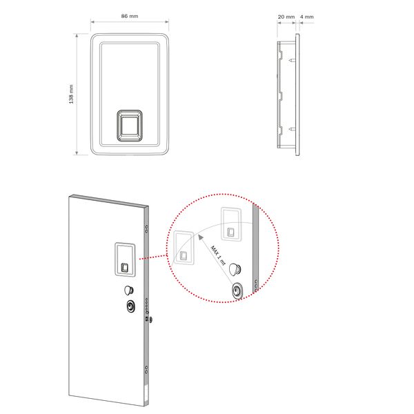 Мультирідер 4в1 з біометрією для x1R Smart 98109696 фото — Магазин дверей SuperDveri