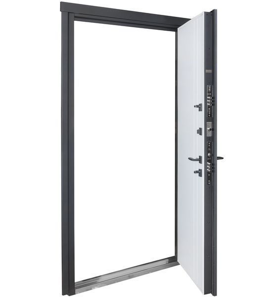 Дверь Булат Котедж модель 710/265 Metalic anthracite/Уличная Белый атласный 950 Пр Котедж модель 710/265 950 Пр фото &mdash; Магазин дверей SuperDveri