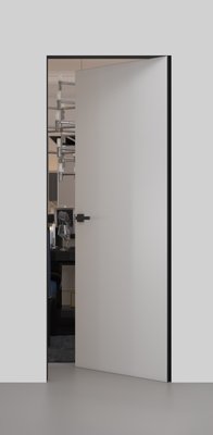 Двери скрытого монтажа Папа Карло Prime-AL INSIDE(Ч) алюминий черный, 2000х810 мм, грунтованные Prime AL INSIDE чорний 2000х810 фото — Магазин дверей SuperDveri