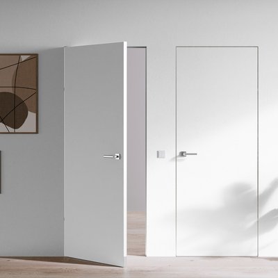 Двері прихованого монтажу Smart Invisible з білим ПВХ торцем, 2005х620 мм, грунтовані SI-ПВХ-2005-620-грунт фото — Магазин дверей SuperDveri