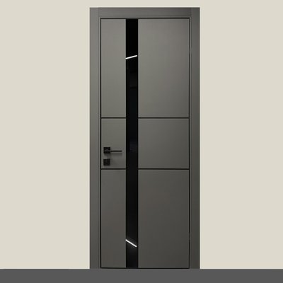 Міжкімнатні двері Папа Карло PL-08, полотно 2000х710 мм, колір Шовк графіт PL-08-2000х710-dark-gray фото — Магазин дверей SuperDveri