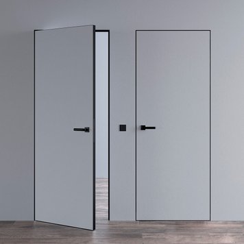 Двери скрытого монтажа Smart Invisible с черным ПВХ торцом, 2005х620 мм, грунтованные SI-ПВХ-Black-2005-620-грунт фото — Магазин дверей SuperDveri