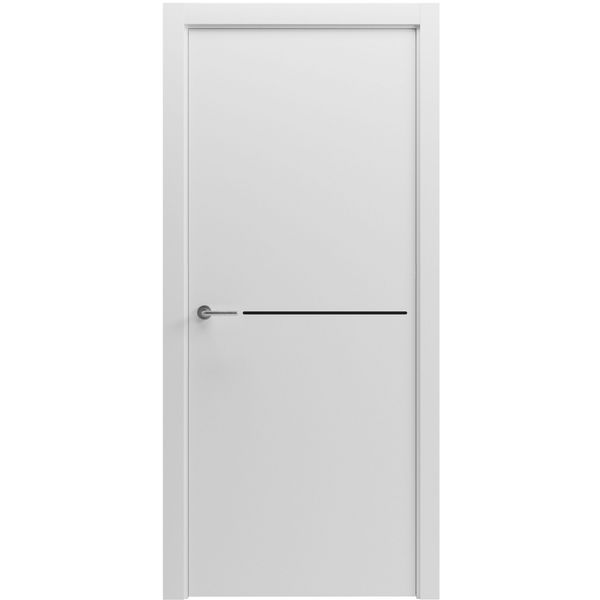 Межкомнатная дверь Grand Paint 7 нержавеющая сталь, полотно 2000х600 мм, белый матовый АКР Paint7 stainless-2000х600 white mat фото — Магазин дверей SuperDveri
