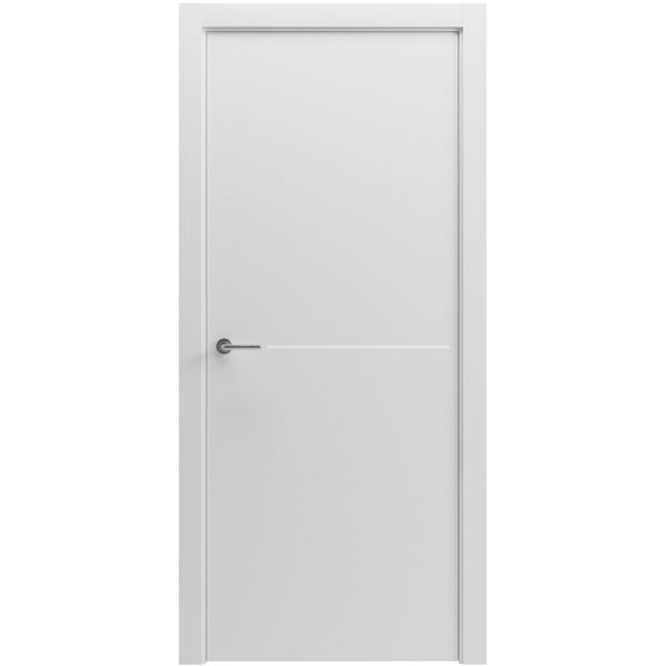 Міжкімнатні двері Grand Paint 7 нержавіюча сталь, полотно 2000х600 мм, білий матовий АКР Paint7 stainless-2000х600 white mat фото — Магазин дверей SuperDveri