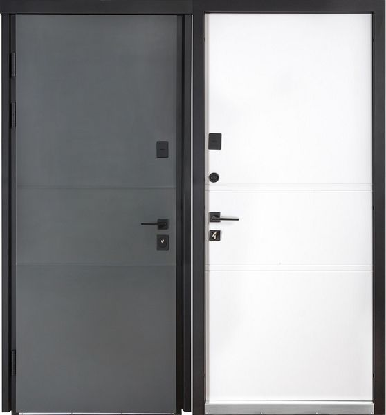 Дверь Булат Cottage 703 модель 703/237 metallic grey/уличная белый атласный, 950 Пр 703 модель 703/237 metallic grey/білий, 950 Пр фото — Магазин дверей SuperDveri