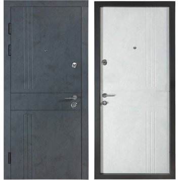 Двері Булат Revolut В-606 mod.250 850 Пр Бетон антрацит/Оксід білий В-610-mod.250-850 пр фото — Магазин дверей SuperDveri