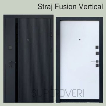 Двері Страж Fusion Vertical 4-ри контура 850 Пр софт блек / біла емаль Страж Fusion Vertical 850 Пр фото — Магазин дверей SuperDveri